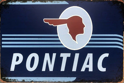 PONTIAC CAR Garage Rustic Vintage Metal Tin Signs Man Cave, Shed and Bar Sign
