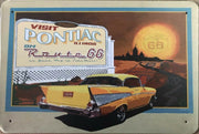 PONTIAC Rustic Vintage Look Metal Tin Sign Man Cave, Garage Shed and Bar