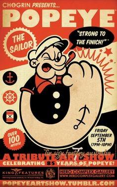 POPEYE THE SAILOR Rustic Look Vintage Tin Metal Sign Man Cave, Shed-Garage, and Bar