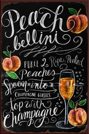 PEACH BELLINI Retro/ Vintage Wall Art Home Décor, Shed-Garage and Bar Tin Metal Sign