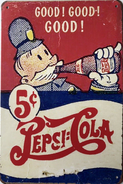 Pepsi Vintage Rustic Garage Metal Tin Signs Man Cave, Shed and Bar Sign