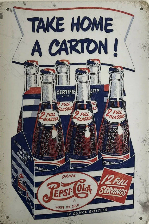 Pepsi Vintage Rustic Garage Metal Tin Signs Man Cave, Shed and Bar Sign