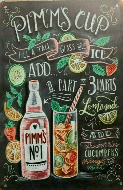 Pimm's Cup tin metal sign MAN CAVE brand new