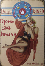 Pin Up Girl Garage Rustic Vintage Metal Tin Sign Man Cave,Shed Bar
