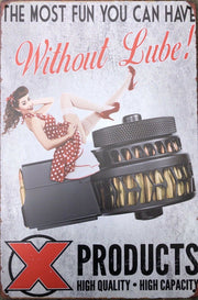 Pin Up LUBE Garage Rustic Vintage Metal Tin Signs Man Cave, Shed and Bar Sign