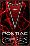 PONTIAC G8 RED LIGHTNING Rustic Look Vintage Shed-Garage and Bar Man Cave Tin Metal Sign