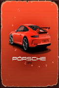 PORSCHE GT3 Rustic Look Vintage Shed-Garage and Bar Man Cave Tin Metal Sign