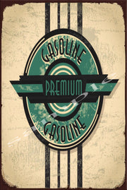 PREMIUM GASOLINE Retro/ Vintage Wall Home Décor, Shed-Garage and Bar Tin Metal Sign