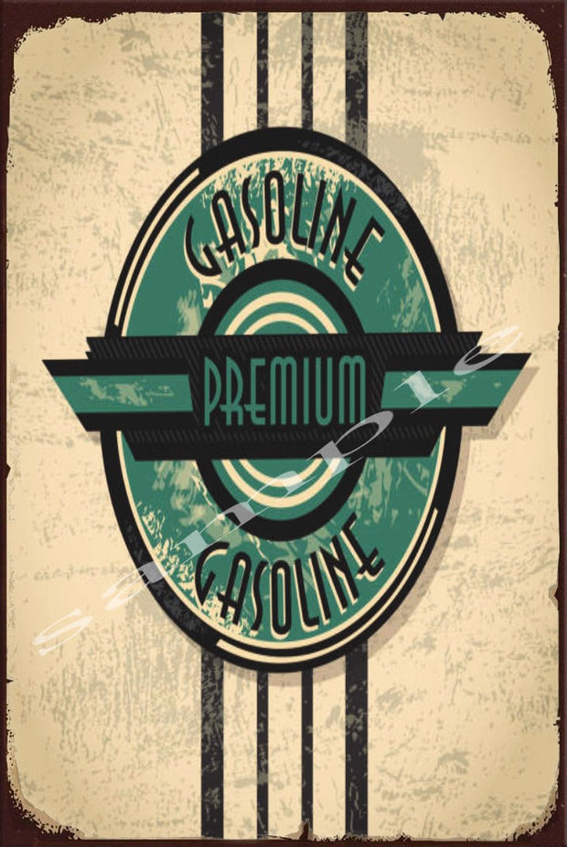 PREMIUM GASOLINE Retro/ Vintage Wall Home Décor, Shed-Garage and Bar Tin Metal Sign