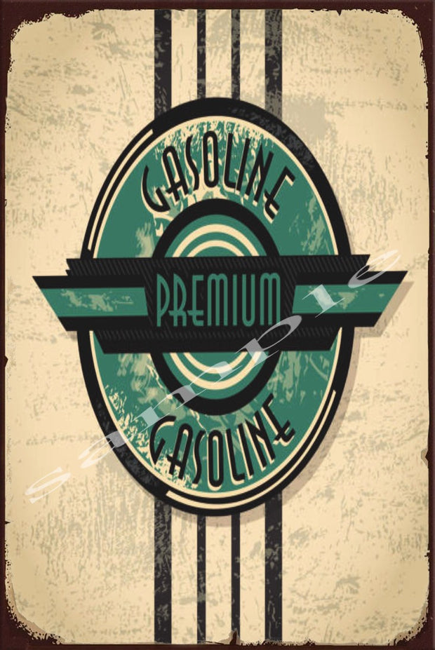 PREMIUM GASOLINE Retro/ Vintage Wall Home Décor, Shed-Garage and Bar Tin Metal Sign