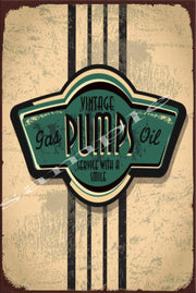 PUMPS OIL Retro/ Vintage Wall Home Décor, Shed-Garage and Bar Tin Metal Sign