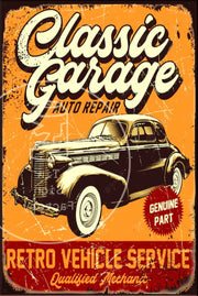 QUALIFIED MECHANIC Rustic Look Vintage Shed-Garage and Bar Man Cave Tin Metal Sign