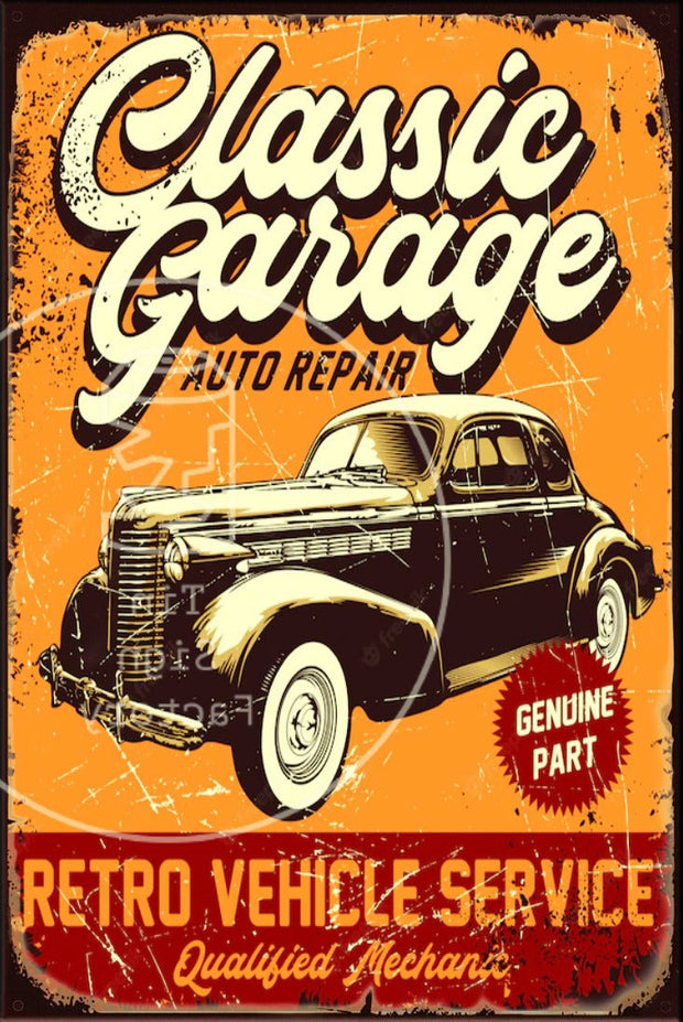 QUALIFIED MECHANIC Rustic Look Vintage Shed-Garage and Bar Man Cave Tin Metal Sign