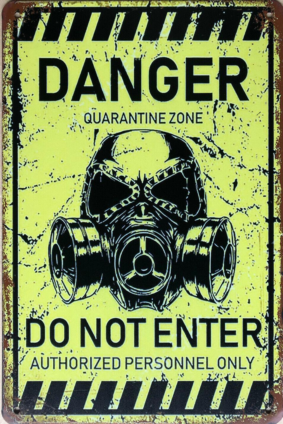 Quarantine WARNING Garage Rustic Vintage Metal Tin Signs Man Cave, Shed and Bar - Tin Sign Factory Australia