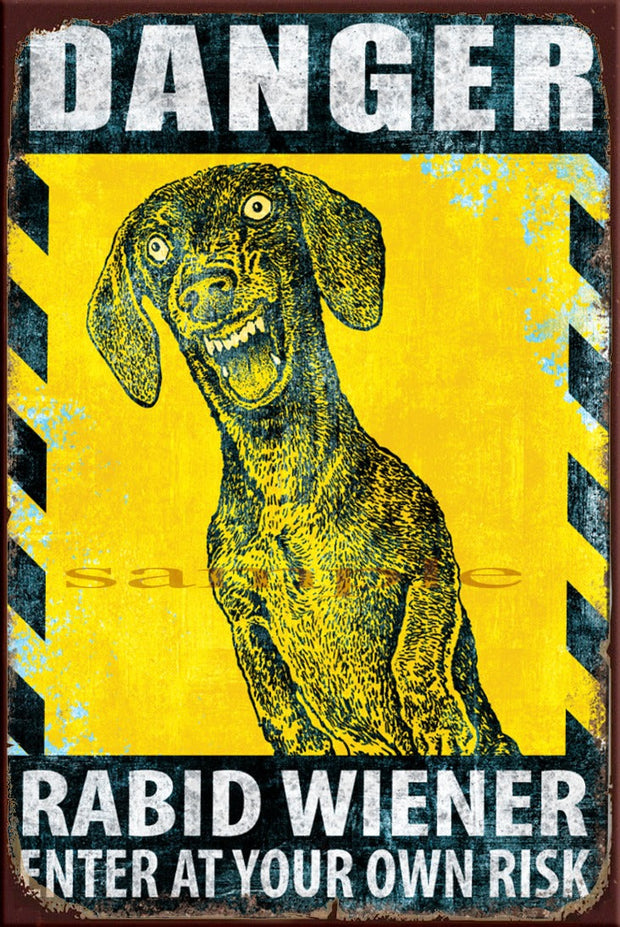 RABID WIENER Retro/ Vintage Wall Home Décor, Shed-Garage and Bar Tin Metal Sign