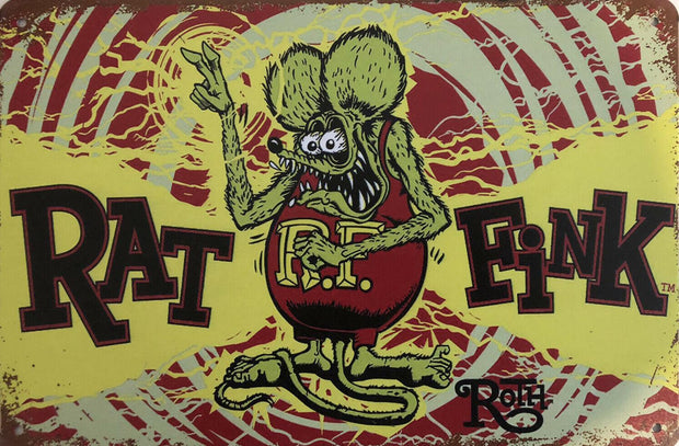 RAT FINK Hot Rods Rustic Look Vintage Metal Tin Signs Man Cave, Shed and Bar Sign