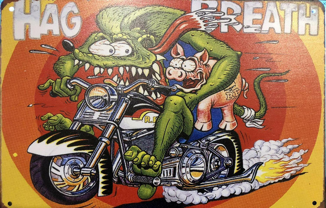 RAT FINK Hot Rods Rustic Look Vintage Metal Tin Signs Man Cave, Shed and Bar Sign - Tin Sign Factory Australia