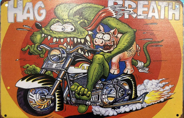 RAT FINK Hot Rods Rustic Look Vintage Metal Tin Signs Man Cave, Shed and Bar Sign
