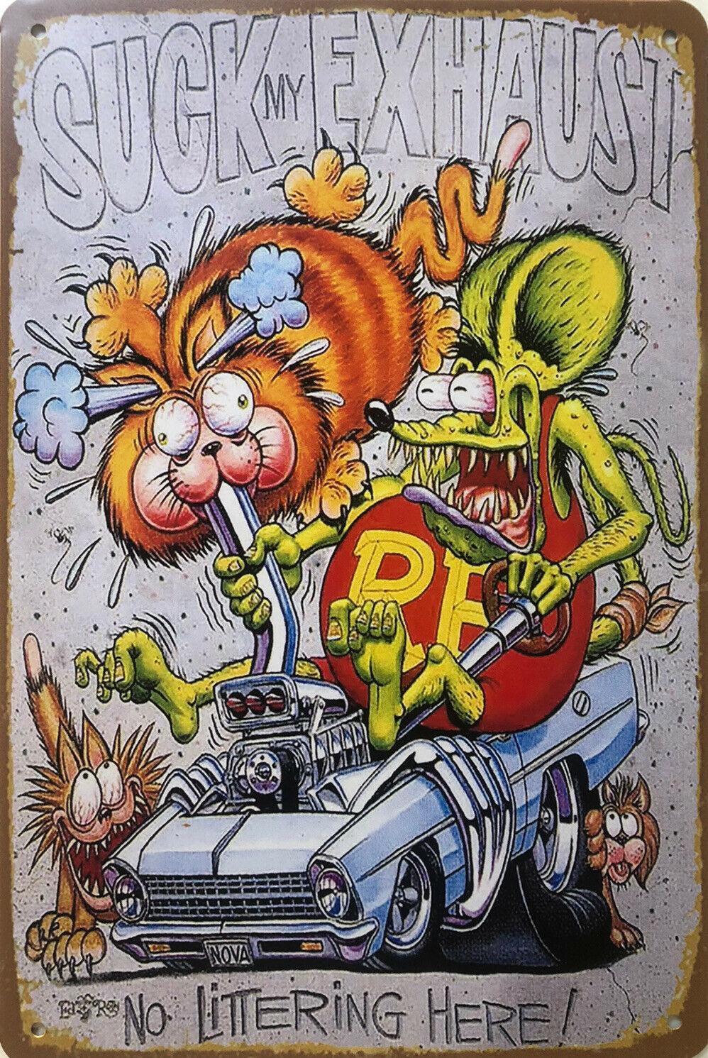 RAT FINK Hot Rods Rustic Look Vintage Metal Tin Signs Man Cave, Shed and Bar Sign - Tin Sign Factory Australia
