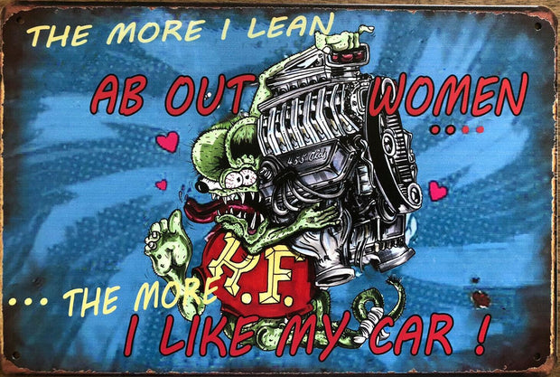 RAT FINK Hot Rods Rustic Look Vintage Metal Tin Signs Man Cave, Shed and Bar Sign
