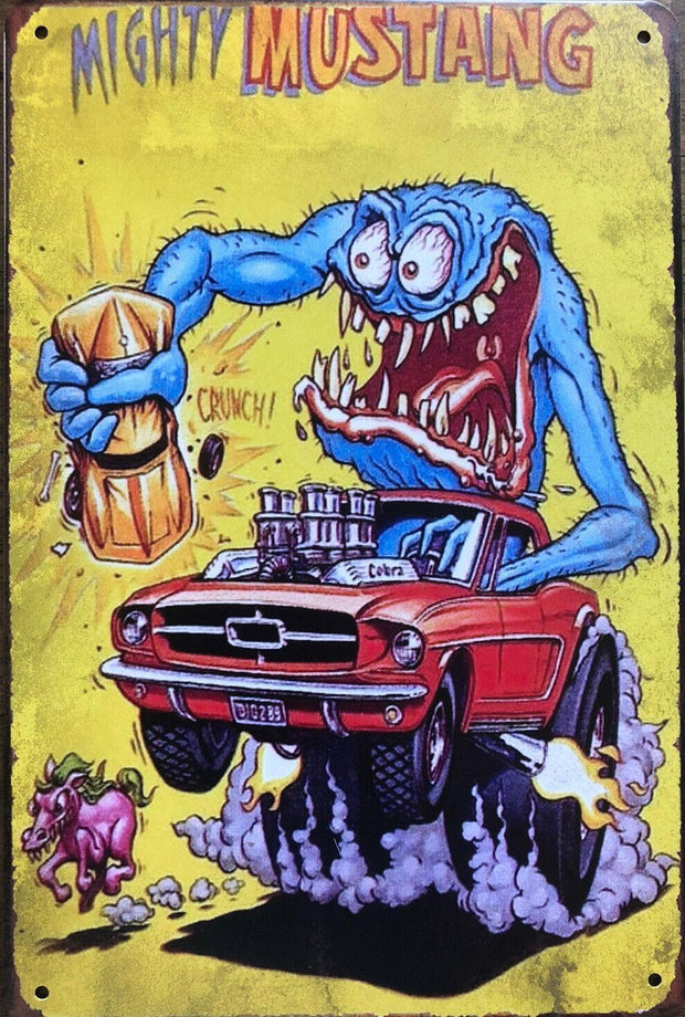 RAT FINK Hot Rods Rustic Look Vintage Metal Tin Signs Man Cave, Shed and Bar Sign