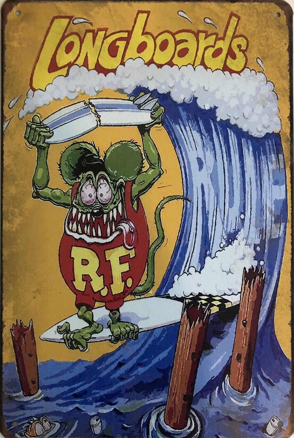 RAT FINK Hot Rods Rustic Look Vintage Metal Tin Signs Man Cave, Shed a