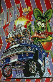 RAT FINK Rustic Look Vintage Metal Tin Sign MAN CAVE Shed Garage and Bar Sign