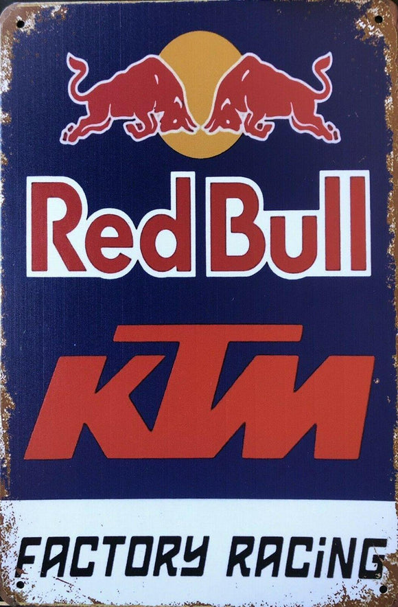 REDBULL KTM RACING Rustic Vintage Garage Metal Tin Signs Man Cave, Shed and Bar