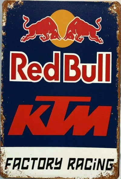 RED BULL KTM Garage Rustic Look Vintage Tin Signs Man Cave, Shed and Bar SIGN