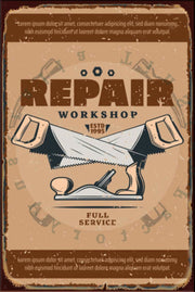REPAIR WORKSHOP Rustic Look Vintage Shed-Garage and Bar Man Cave Tin Metal Sign
