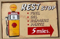 SUPER SHELL REST STOP 20x30 CM Sign | Screen Printed By AUSTRALIAN COMPANY - Tin Sign Factory Australia
