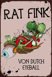 RF VON DUTCH EYEBALL Retro/ Vintage Tin Metal Sign Man Cave, Wall Home Décor, Shed-Garage, and Bar