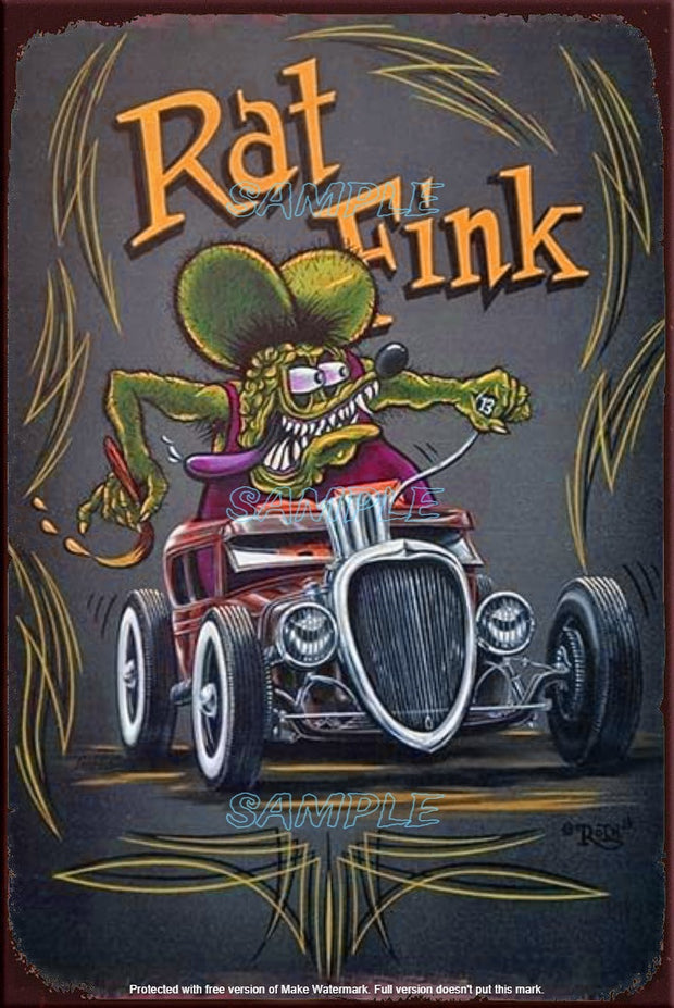 RF ON RIDE Retro/ Vintage Tin Metal Sign Man Cave, Wall Home Décor, Shed-Garage, and Bar