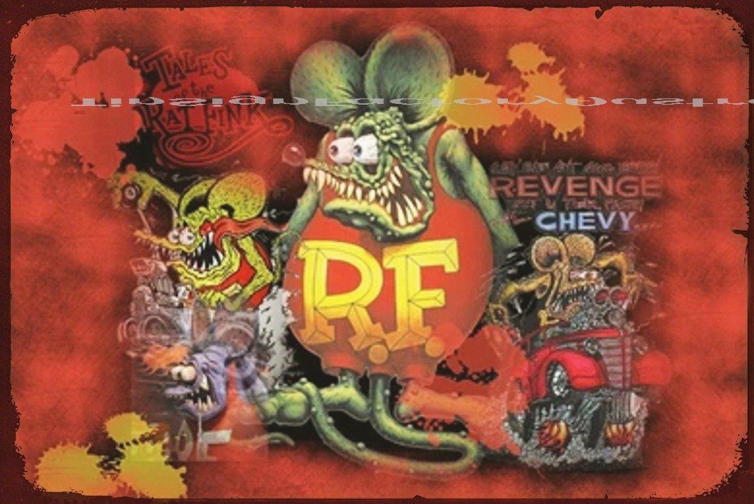 TALES OF THE RATFINK Rustic Retro/Vintage Home Garage Wall Café Resto or Bar Tin Metal Sign