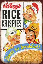 RICE KRISPIES Retro/ Vintage Wall Home Décor, Shed-Garage and Bar Tin Metal Sign