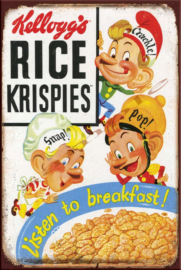 RICE KRISPIES Retro/ Vintage Wall Home Décor, Shed-Garage and Bar Tin Metal Sign