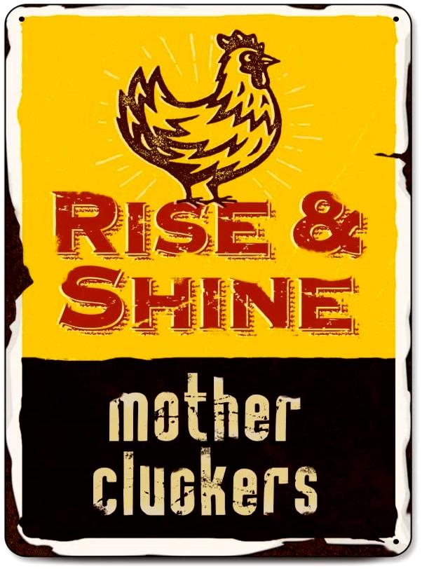 MOTHER CLUCKERS SHINE Retro/ Vintage Tin Metal Sign Man Cave, Wall Home Decor, Shed-Garage, and Bar