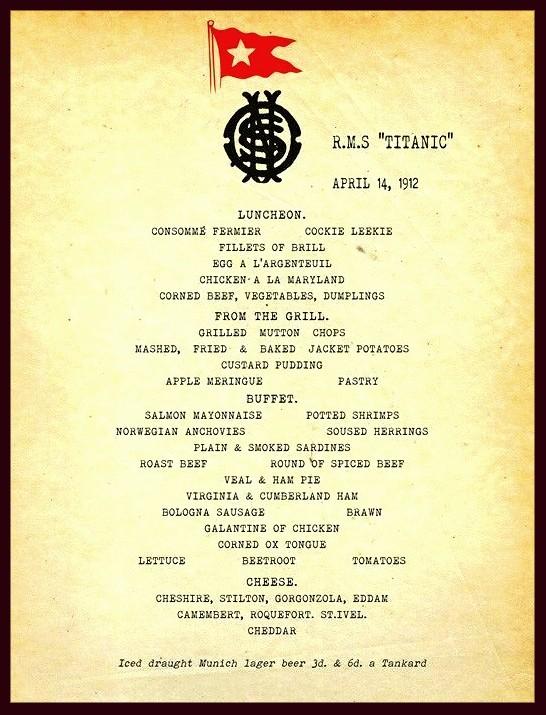 RMS TITANIC LUNCHEON Retro/Vintage Metal Plaque Sign Style Man Cave Garage