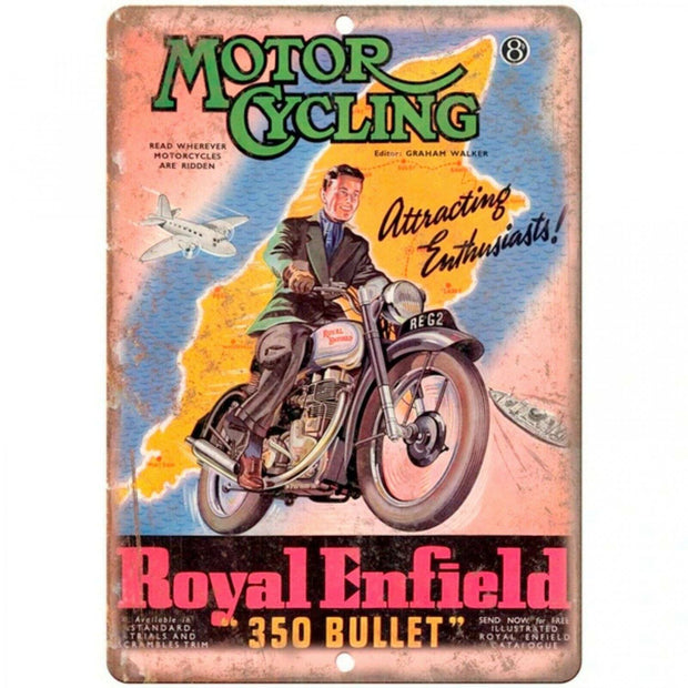 Royal Enfield Motorcycling tin metal sign MAN CAVE