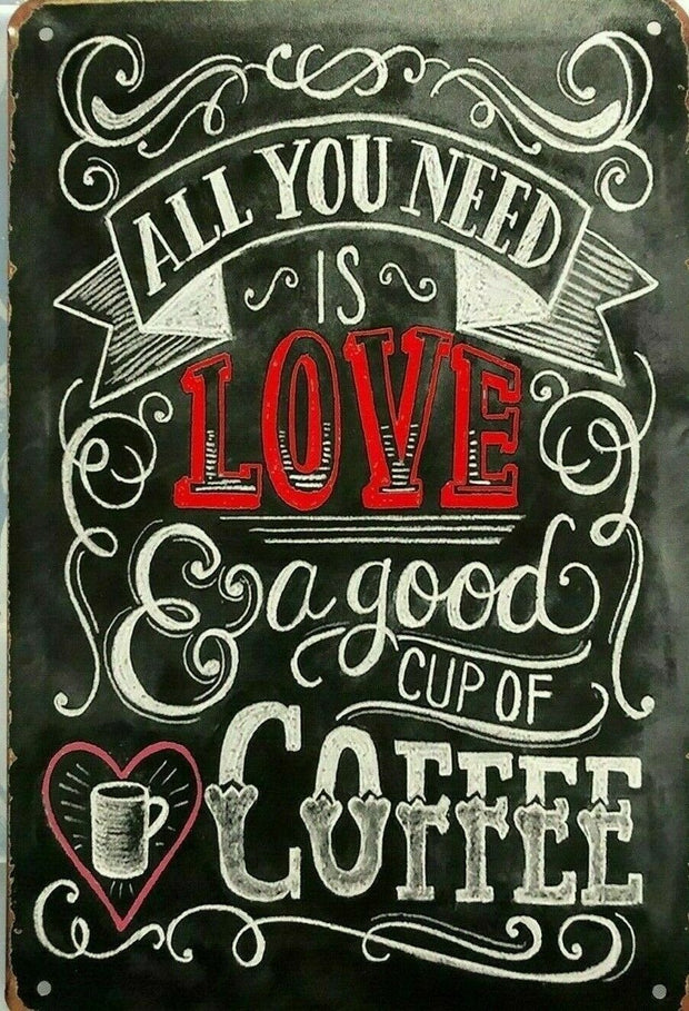 Rustic All You Need Is Love new tin metal sign MAN CAVE
