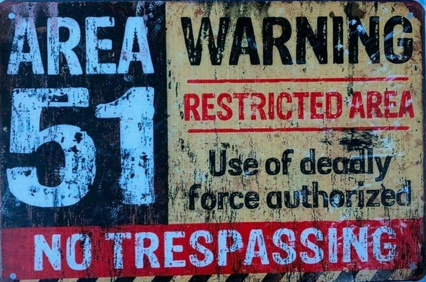 Rustic Area 51 new tin metal sign MAN CAVE