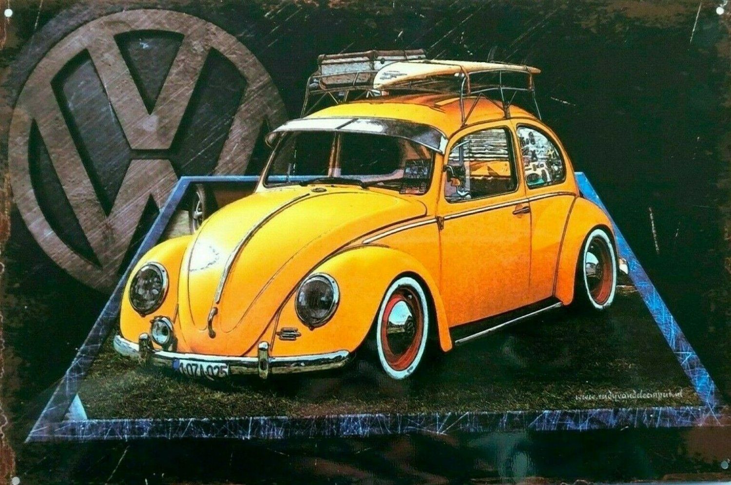 Rustic Beatles Volkswagen new tin metal sign MAN CAVE - Tin Sign Factory Australia