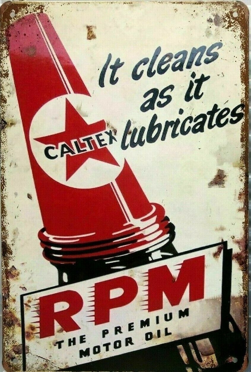 Rustic Caltex RPM new tin metal sign MAN CAVE - Tin Sign Factory Australia