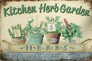 Rustic Kitchen Herb Garden new tin metal sign MAN CAVE