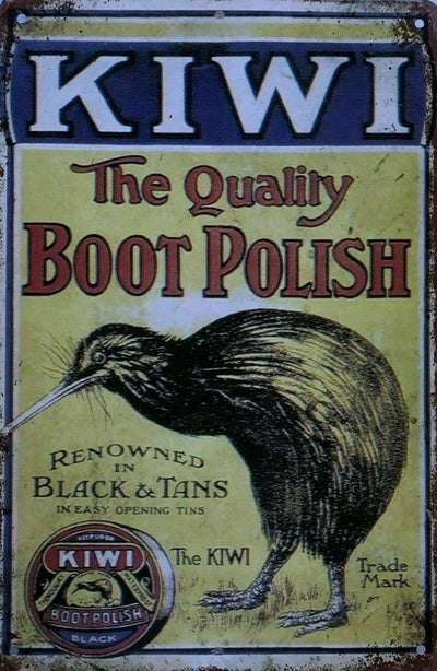 Rustic Kiwi Boot Polish new tin metal sign MAN CAVE