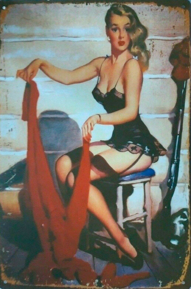 Rustic Sexy Lady new tin metal sign MAN CAVE