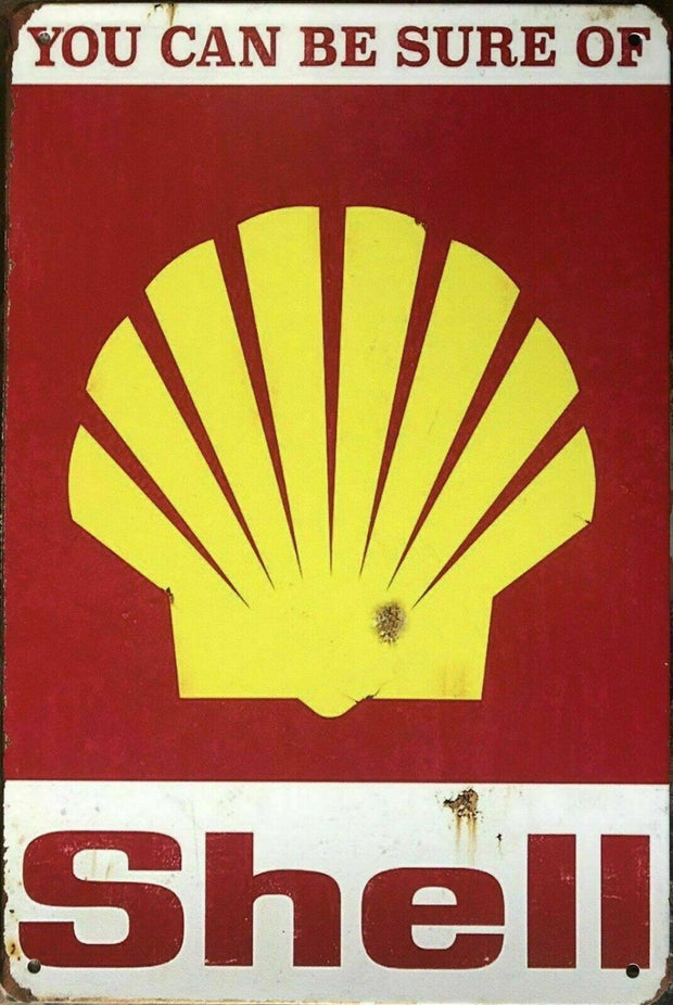 Rustic Shell Motor Oil tin metal sign MAN CAVE brand new