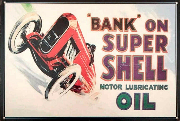 Rustic Shell Motor Oil tin metal sign MAN CAVE brand new