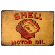 Rustic Shell Motor Oil tin metal sign MAN CAVE brand new