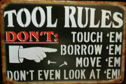 Rustic Tools Rule new tin metal sign MAN CAVE